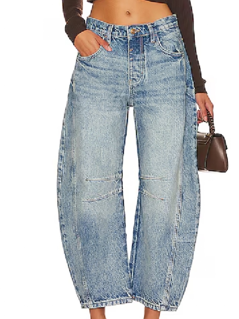Free People - We The Free Good Luck Mid-Rise Barrel Jeans - Size 25